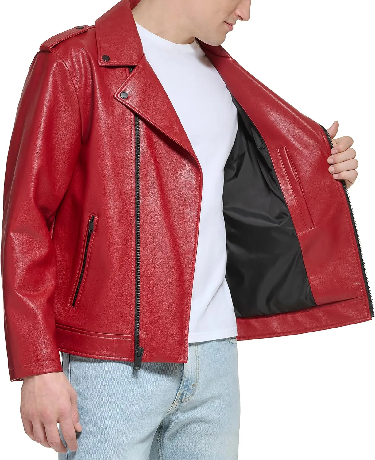 DKNY Men's Modern Motorcycle Jacket