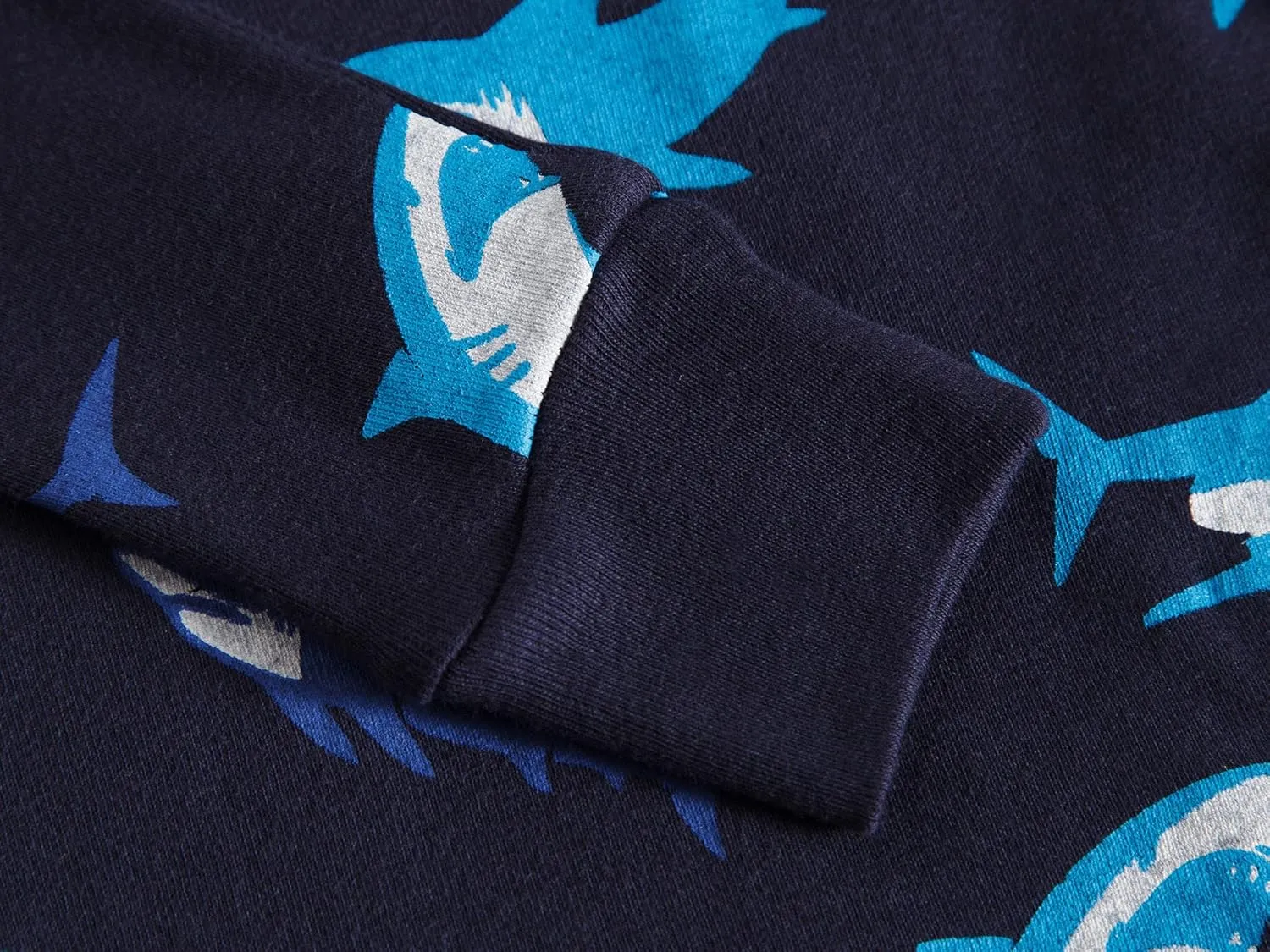 Dolphin&Fish Boys Pajamas 4Piece Toddler Kids Pjs Sets Cotton Toddler Clothes Sleepwears