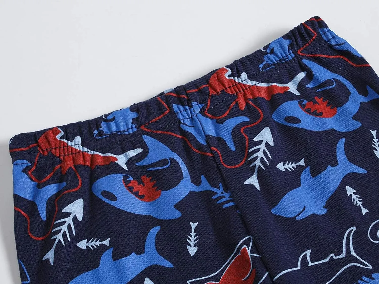 Dolphin&Fish Boys Pajamas 4Piece Toddler Kids Pjs Sets Cotton Toddler Clothes Sleepwears