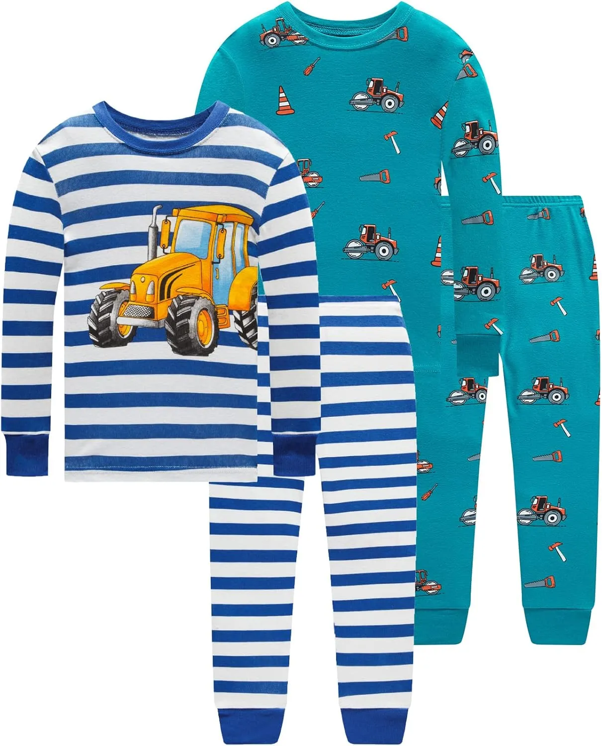 Dolphin&Fish Boys Pajamas 4Piece Toddler Kids Pjs Sets Cotton Toddler Clothes Sleepwears
