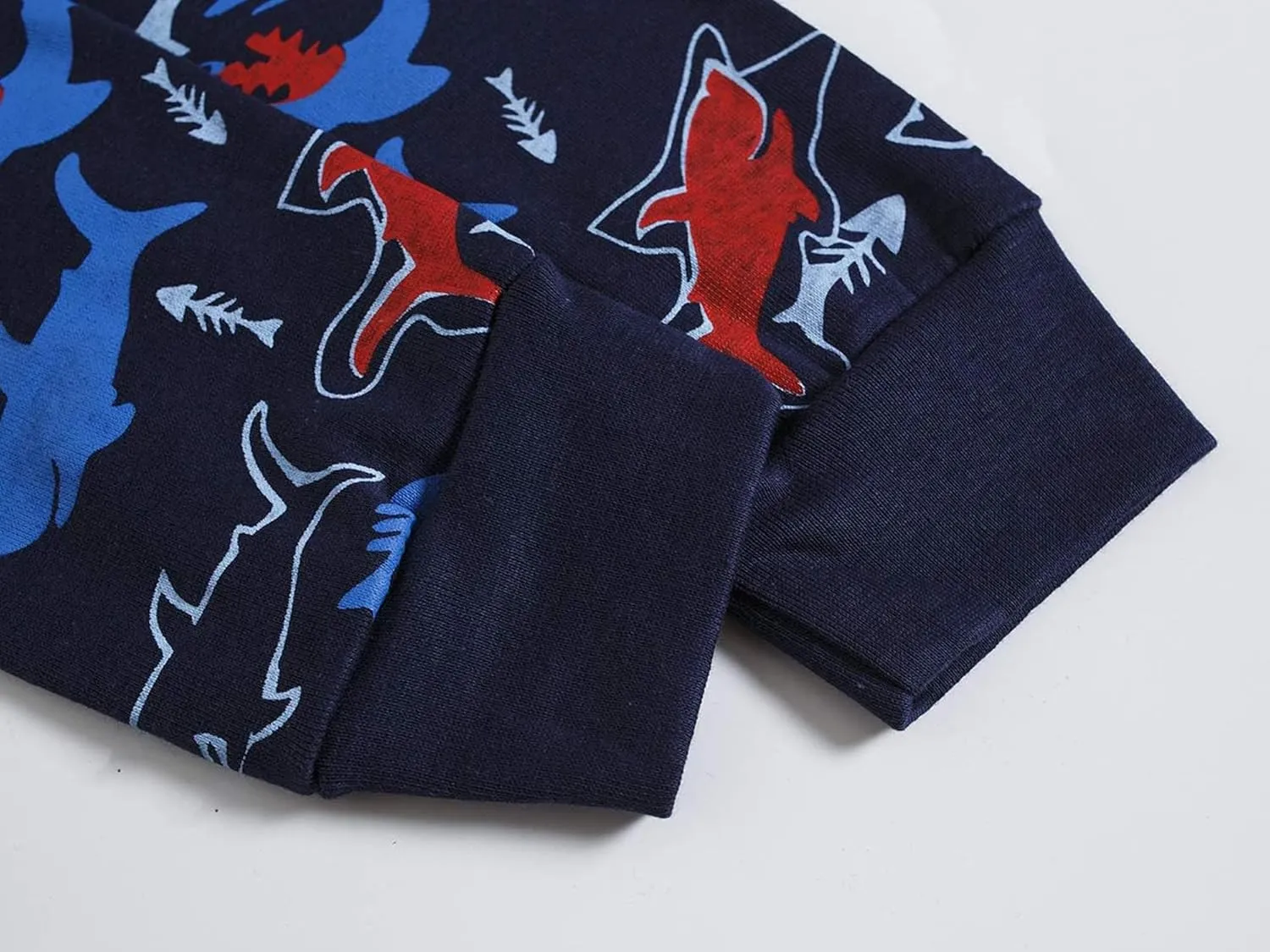 Dolphin&Fish Boys Pajamas 4Piece Toddler Kids Pjs Sets Cotton Toddler Clothes Sleepwears