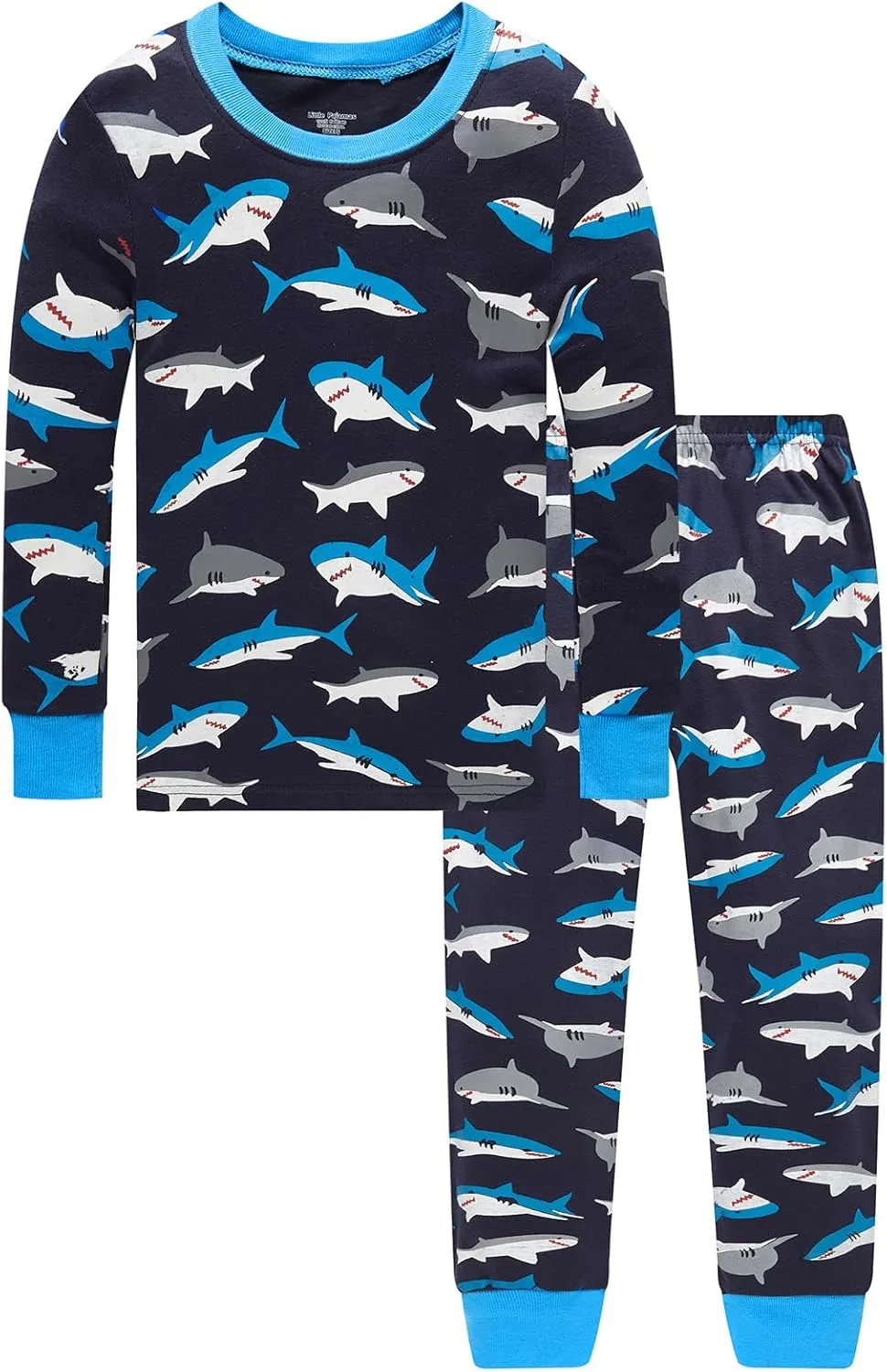 Dolphin&Fish Boys Pajamas 4Piece Toddler Kids Pjs Sets Cotton Toddler Clothes Sleepwears