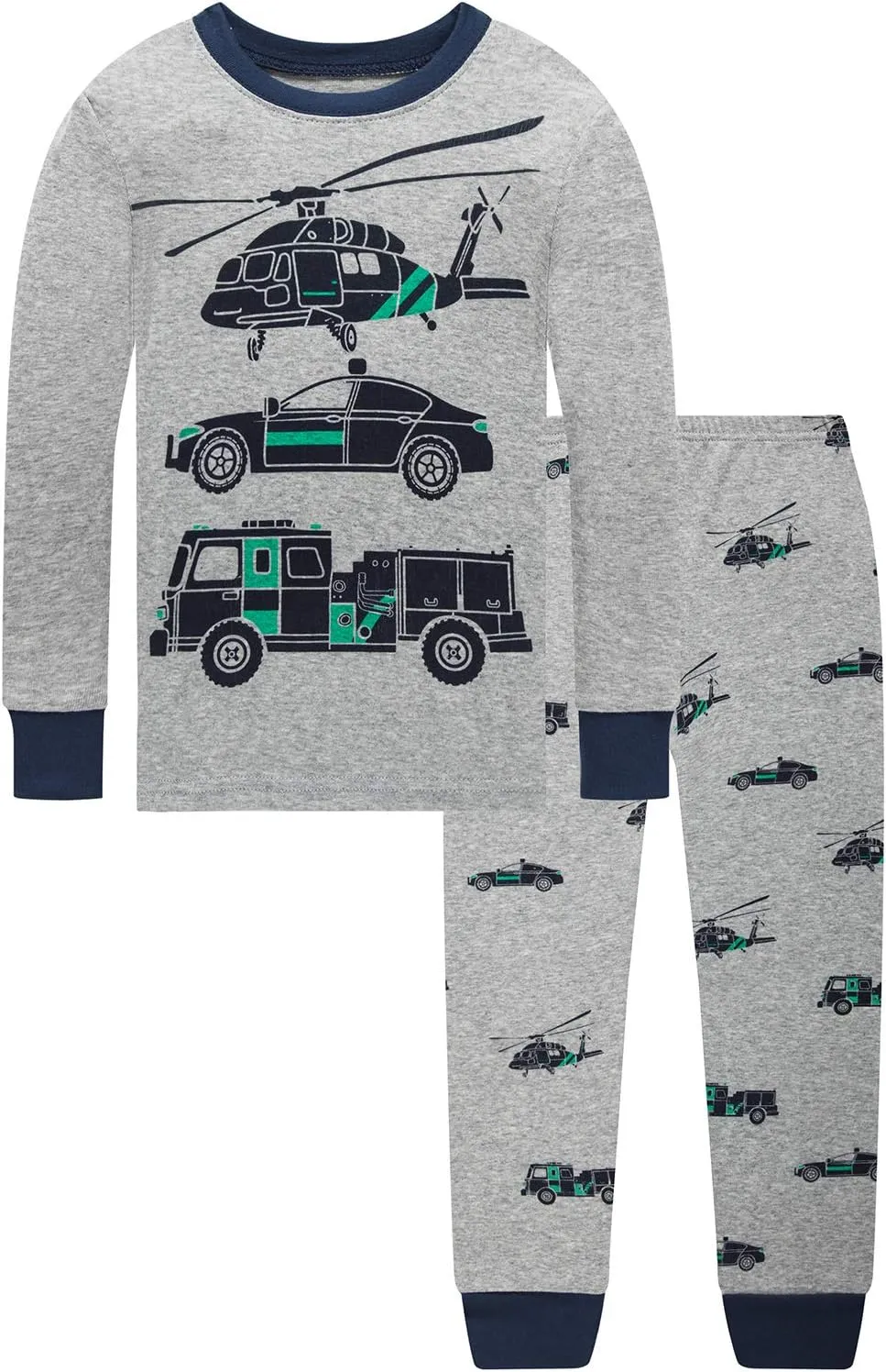 Dolphin&Fish Boys Pajamas 4Piece Toddler Kids Pjs Sets Cotton Toddler Clothes Sleepwears