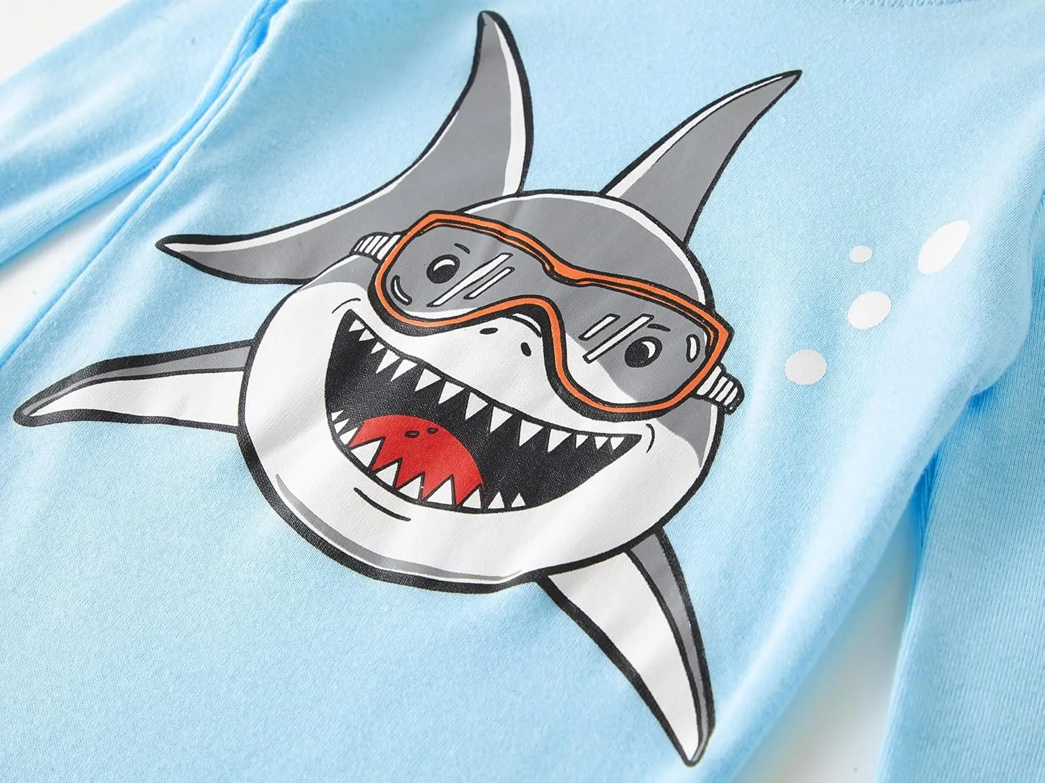 Dolphin&Fish Boys Pajamas 4Piece Toddler Kids Pjs Sets Cotton Toddler Clothes Sleepwears