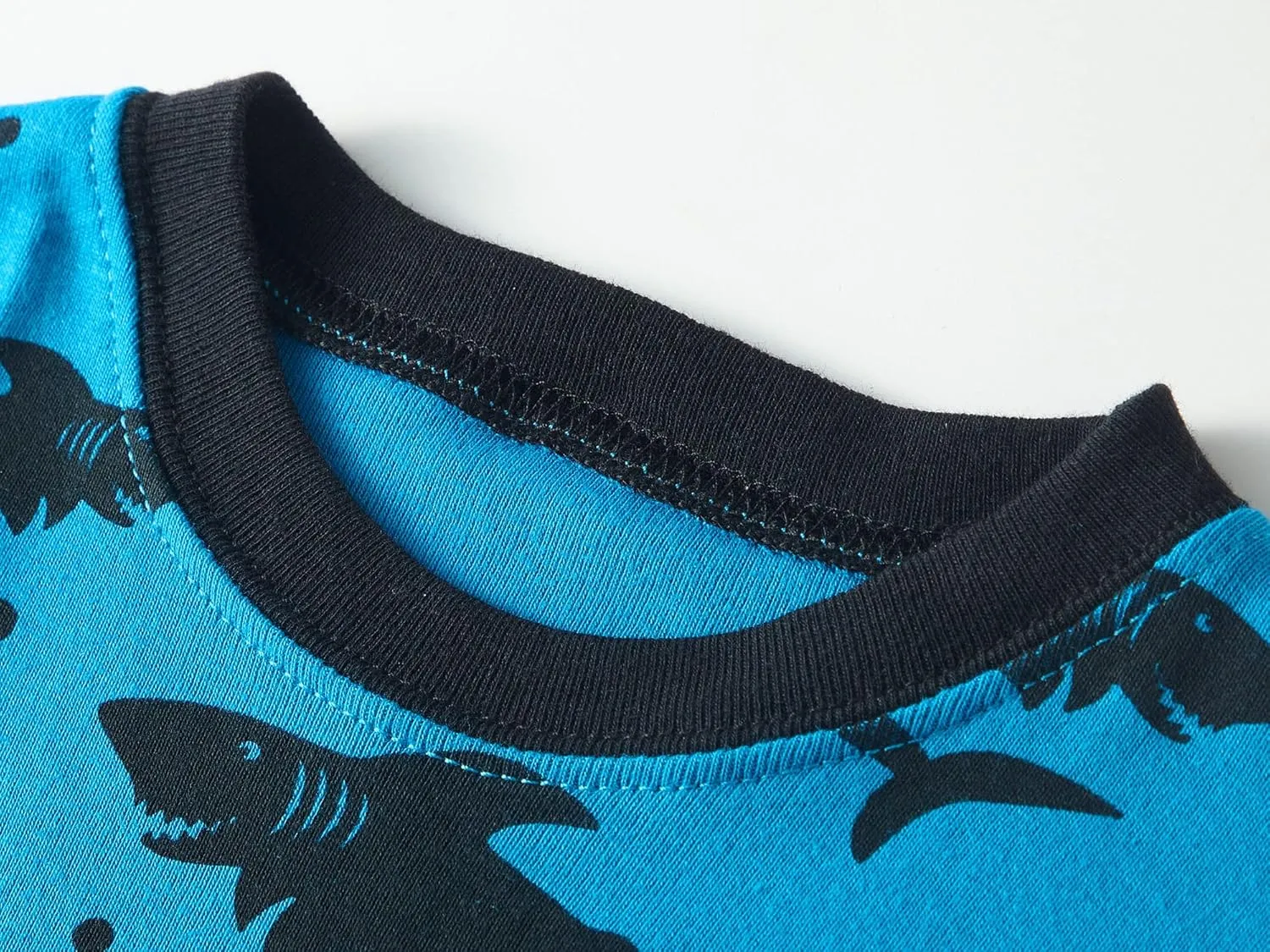 Dolphin&Fish Little Boys Cotton Short Pajamas 4 Piece Summer Kids Clothes Children Toddler Pjs