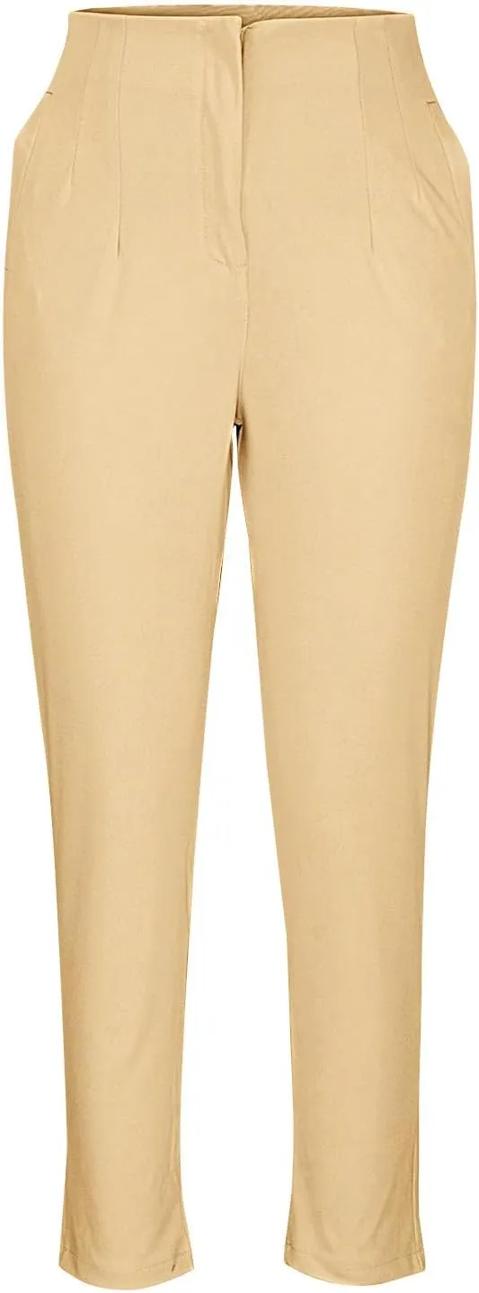 Dress Pants for Women Pleated High Waisted Work Pants Slim Fit Straight Leg Office Trousers Business Casual Outfits