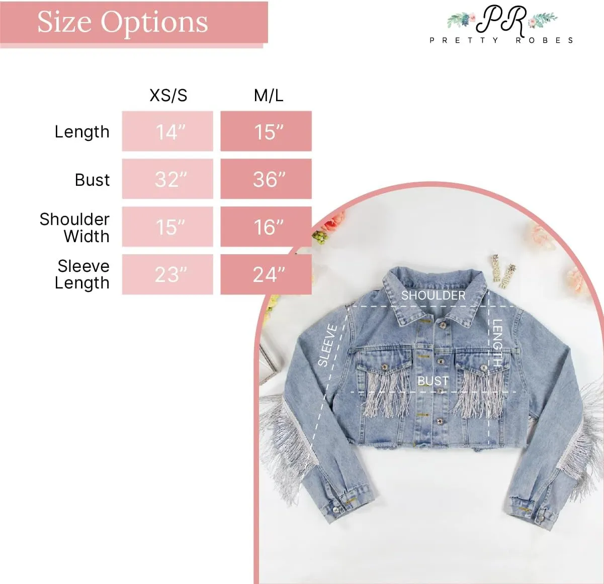 Elegant Fringe Cropped Denim Jacket for Women – Modern Cropped Silhouette & Comfortable Distressed Fabric