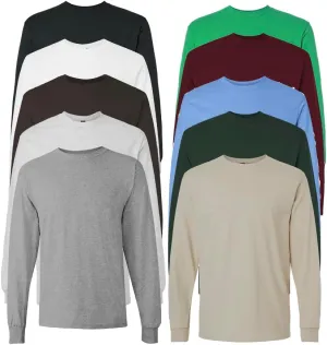EVERYDAY TEES Men's Heavy Cotton Long Sleeve Shirt (Pack of 10), Assorted Mixed Color Small to 4XL