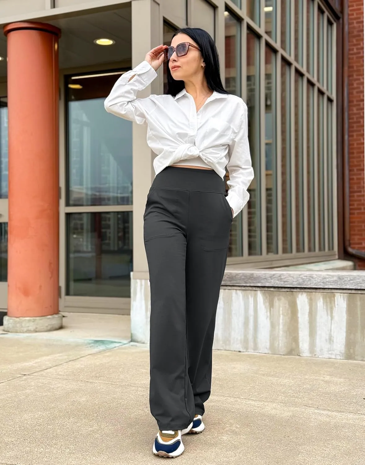 G Gradual Women's Yoga Pants wiht Pockets High Waist Stretch Loose Casual Lounge Sweatpants Petite/Regular/Tall