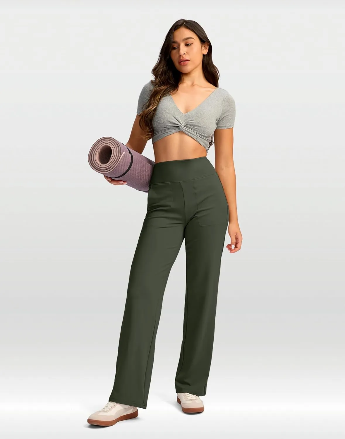 G Gradual Women's Yoga Pants wiht Pockets High Waist Stretch Loose Casual Lounge Sweatpants Petite/Regular/Tall