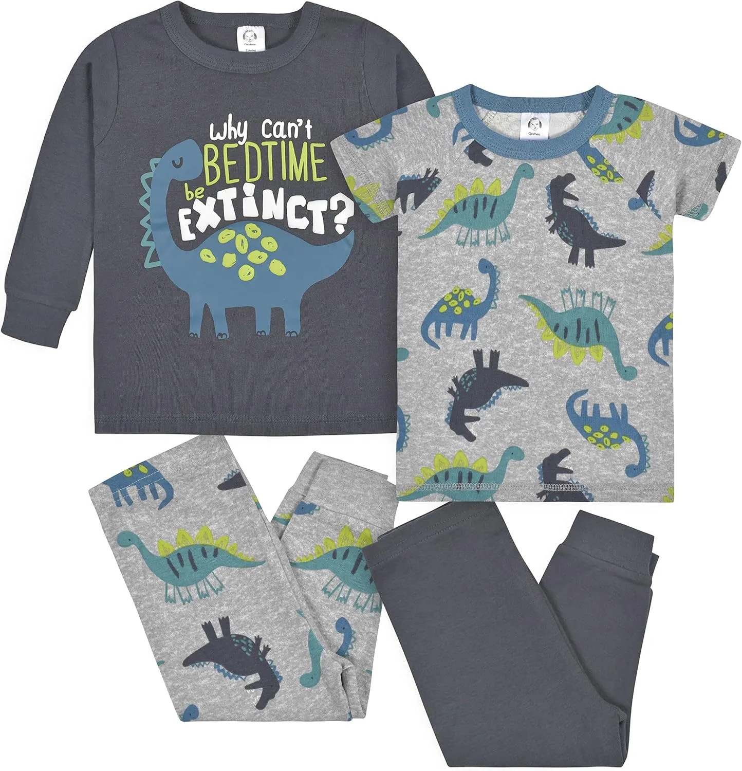 Gerber Baby Boys' Toddler Snug Fit 4-Piece Pajama Set
