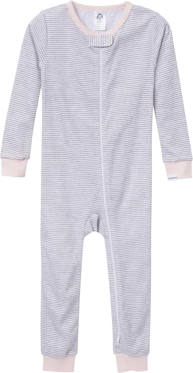 Gerber Baby-Girls 3-Pack Snug Fit Footless One-Piece Cotton Pajamas