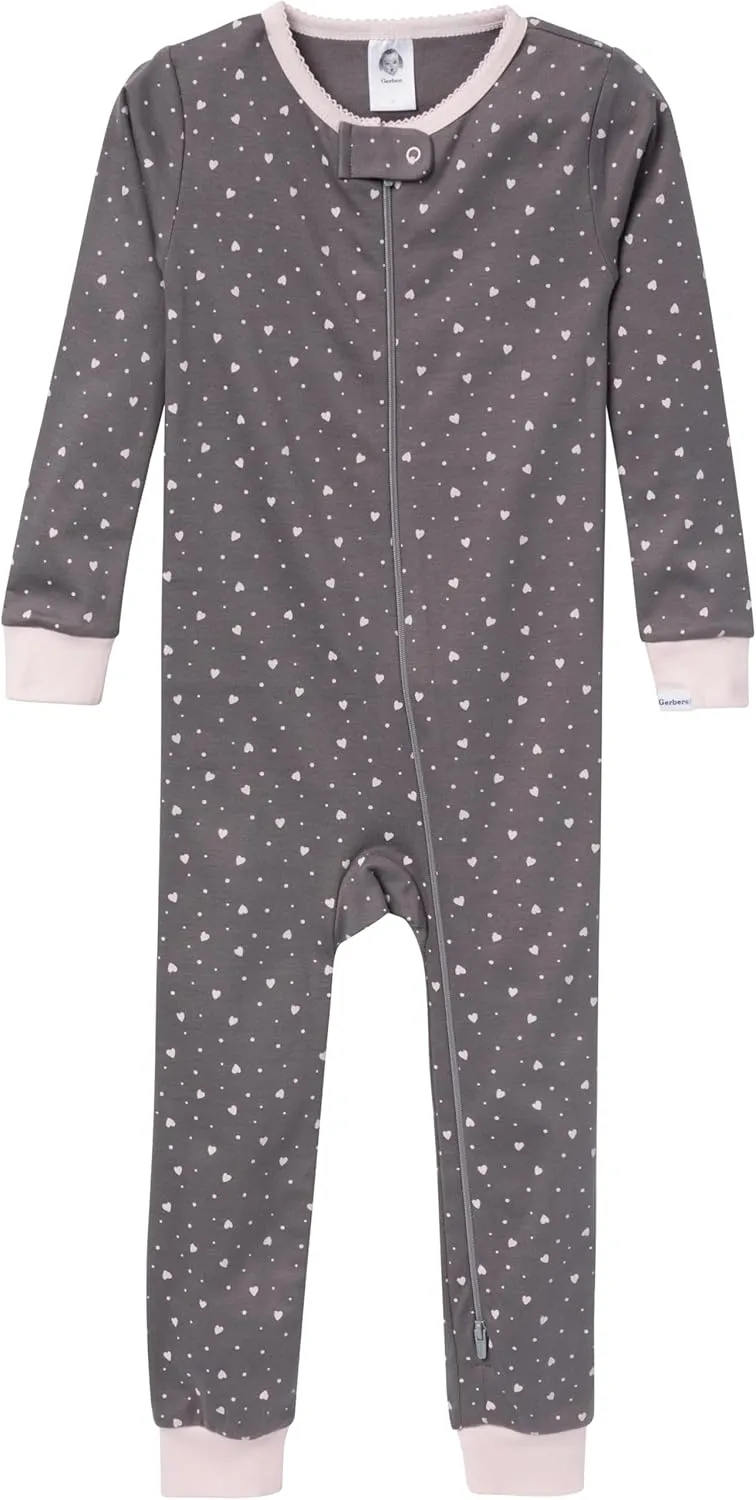 Gerber Baby-Girls 3-Pack Snug Fit Footless One-Piece Cotton Pajamas