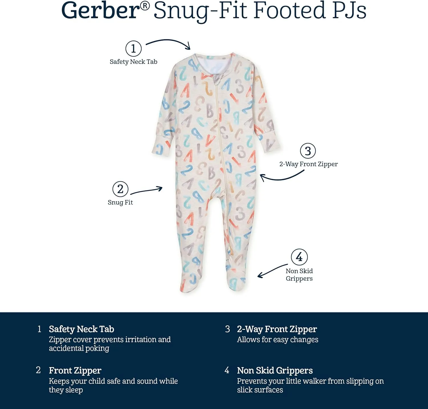 Gerber Baby Girls' Toddler Buttery-Soft Snug Fit Footed Pajamas with Viscose Made with Eucalyptus