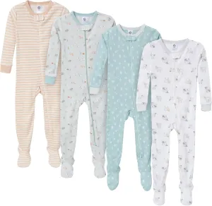 Gerber Unisex-Baby 4-Pack Footed Pajamas
