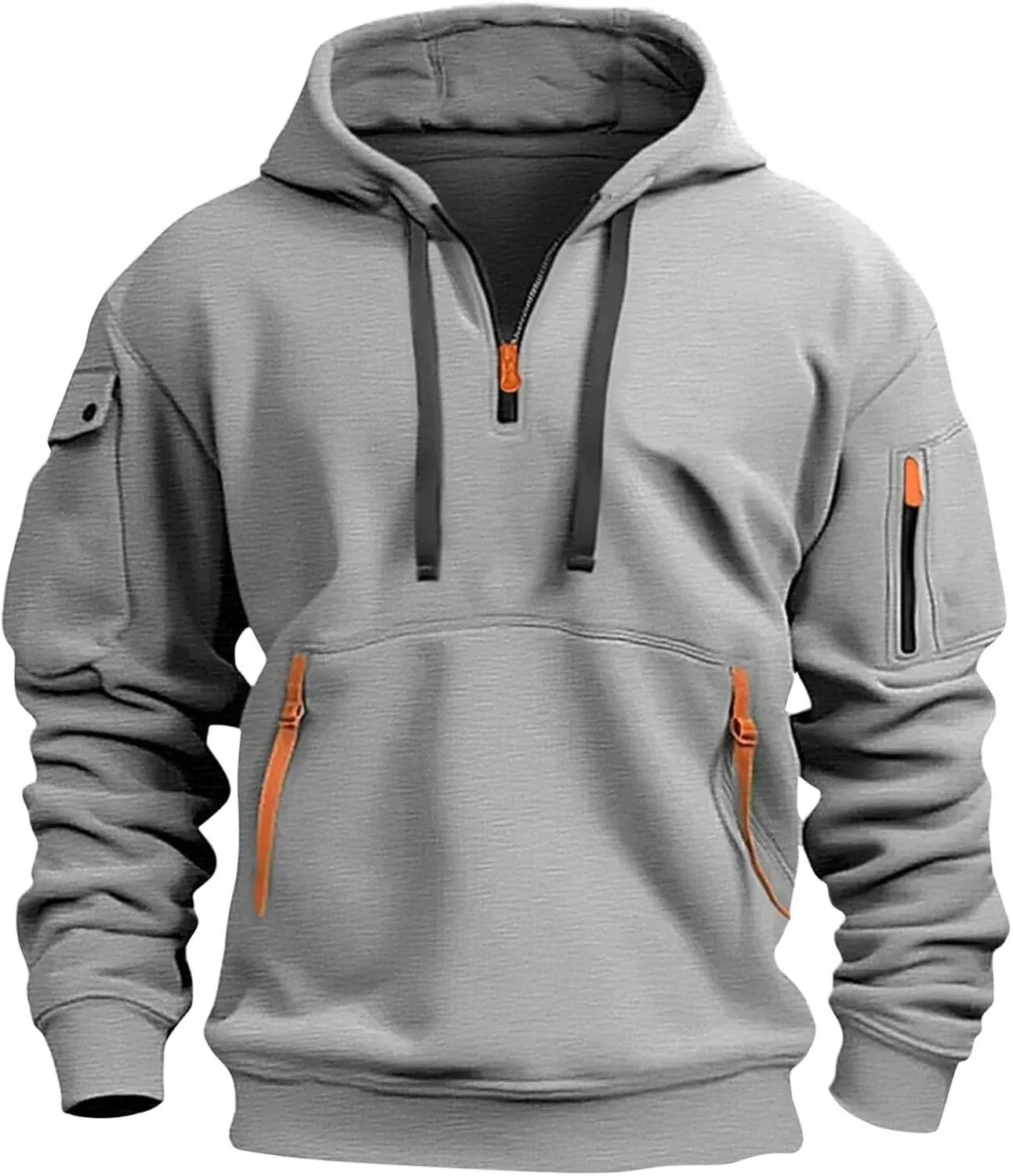 GOFULY Hoodies For Men Tactical Quarter Zip Pullover Stylish Sweatshirt Long Sleeve Big And Tall Hoodies With Pocket 2024