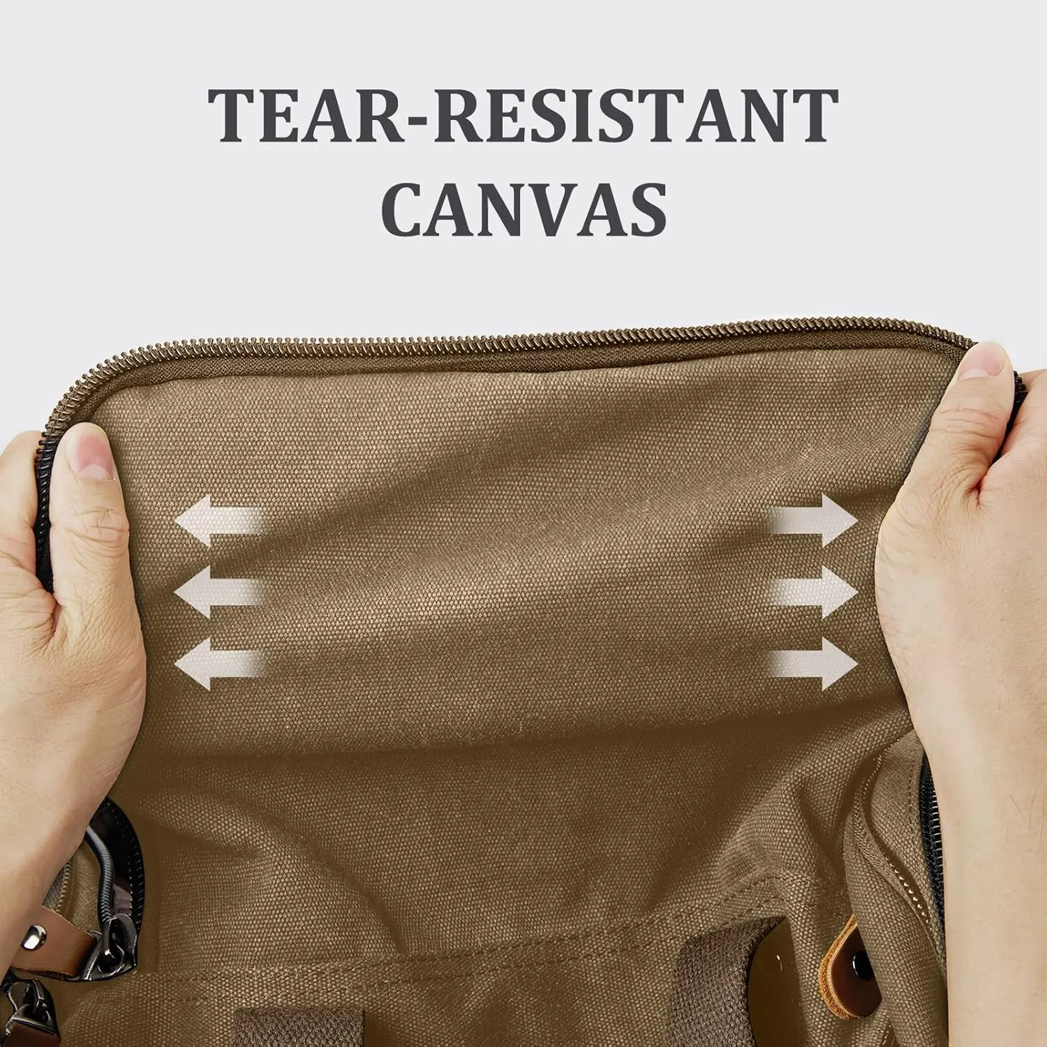 Gonex Canvas Duffle Bag for Travel, 50L Duffel Overnight Weekend Bag(Coffee)