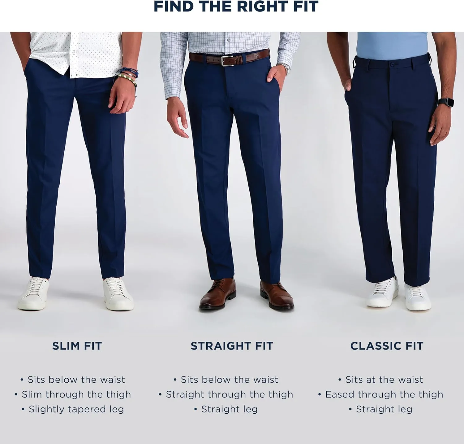 Haggar Men's Work to Weekend Hidden Expandable Waist Classic Fit Flat Front Pant
