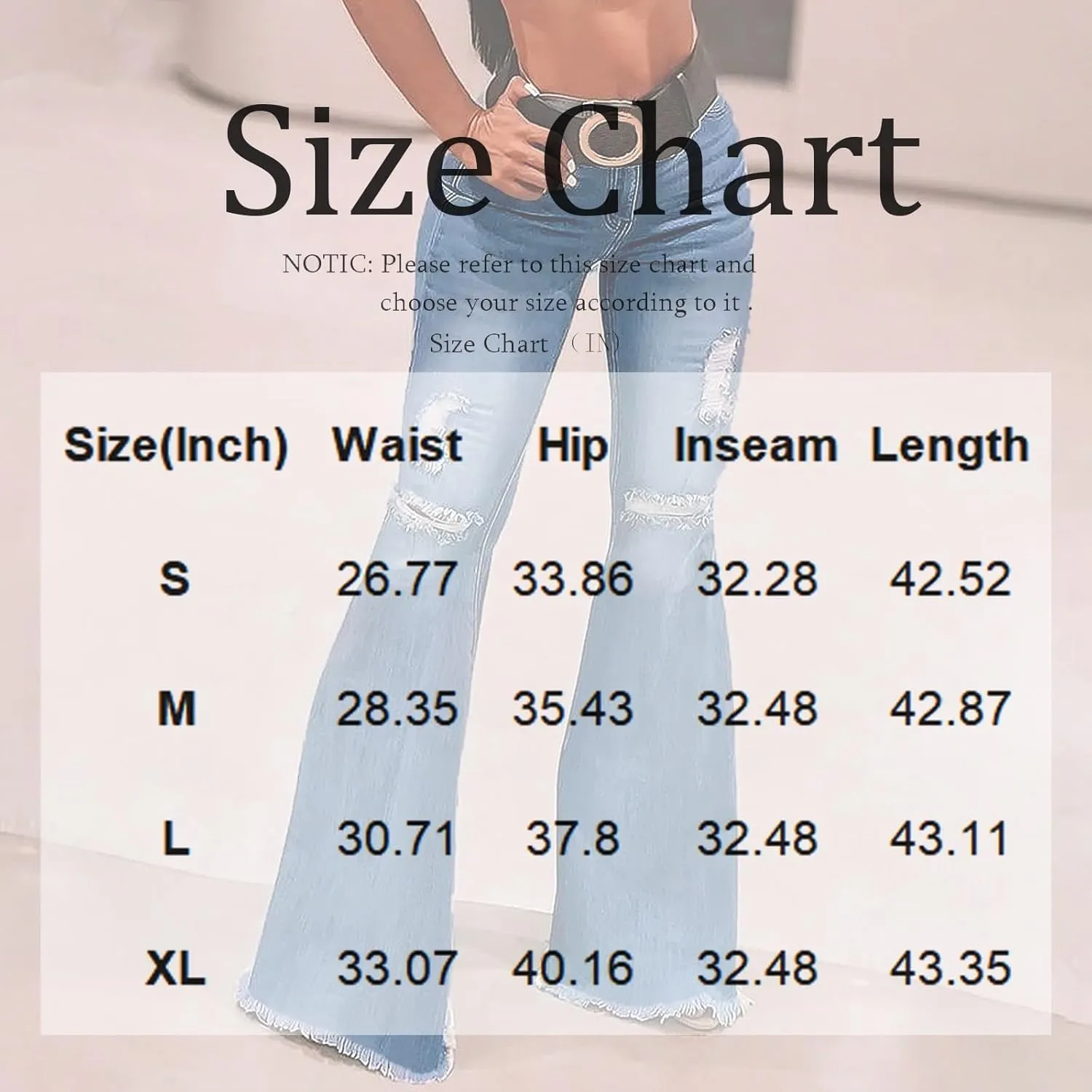 High Waisted Bell Bottom Jeans for Women Stretch Ripped Straight Leg Pants Destroyed Hem Denim Summer Pants with Pockets