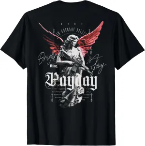 Hip Hop Vintage Edgy Urban Y2K Back Print T-Shirt - Unisex-Adults-Kids, Black, Small