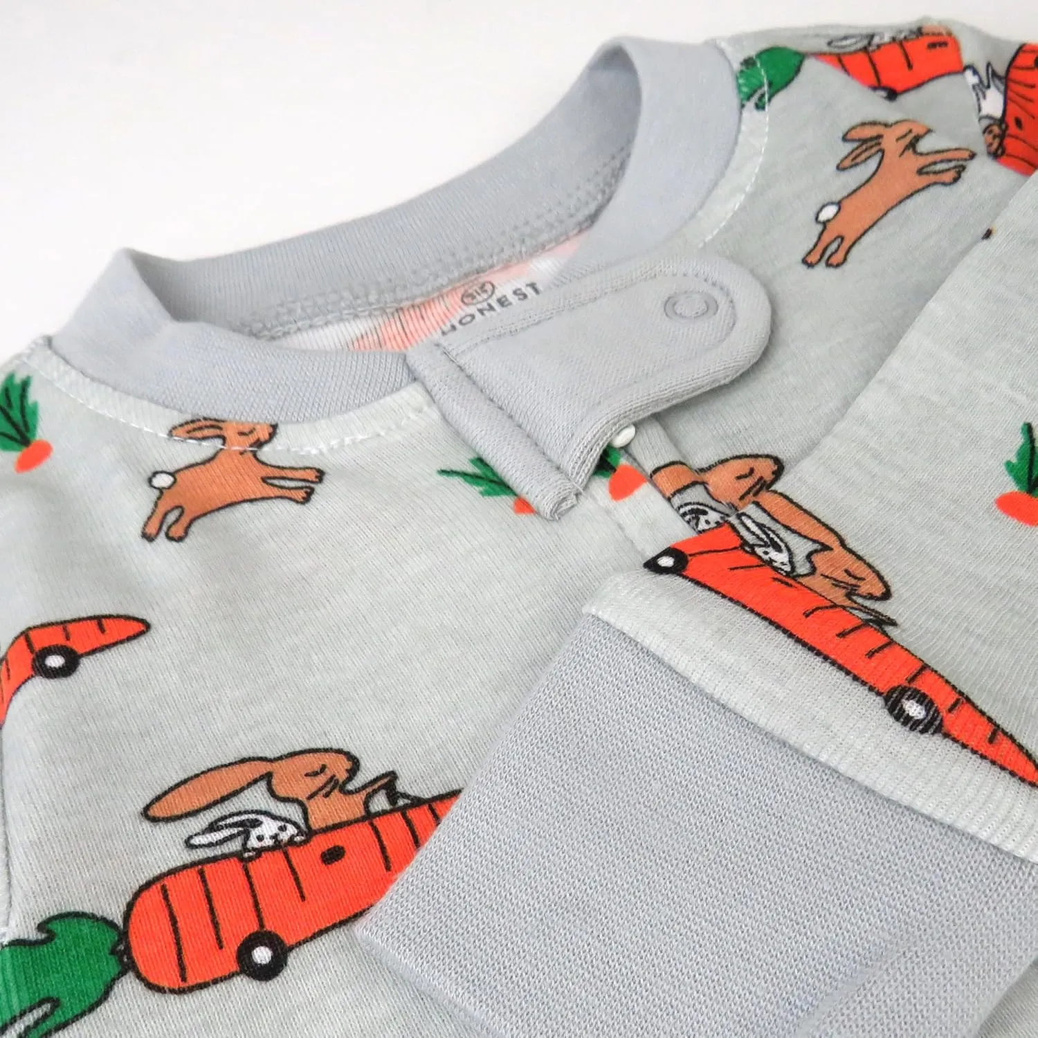 HonestBaby Baby 100% Organic Cotton Celebration Non-Slip Footed One-Piece Zip-Front Pajamas