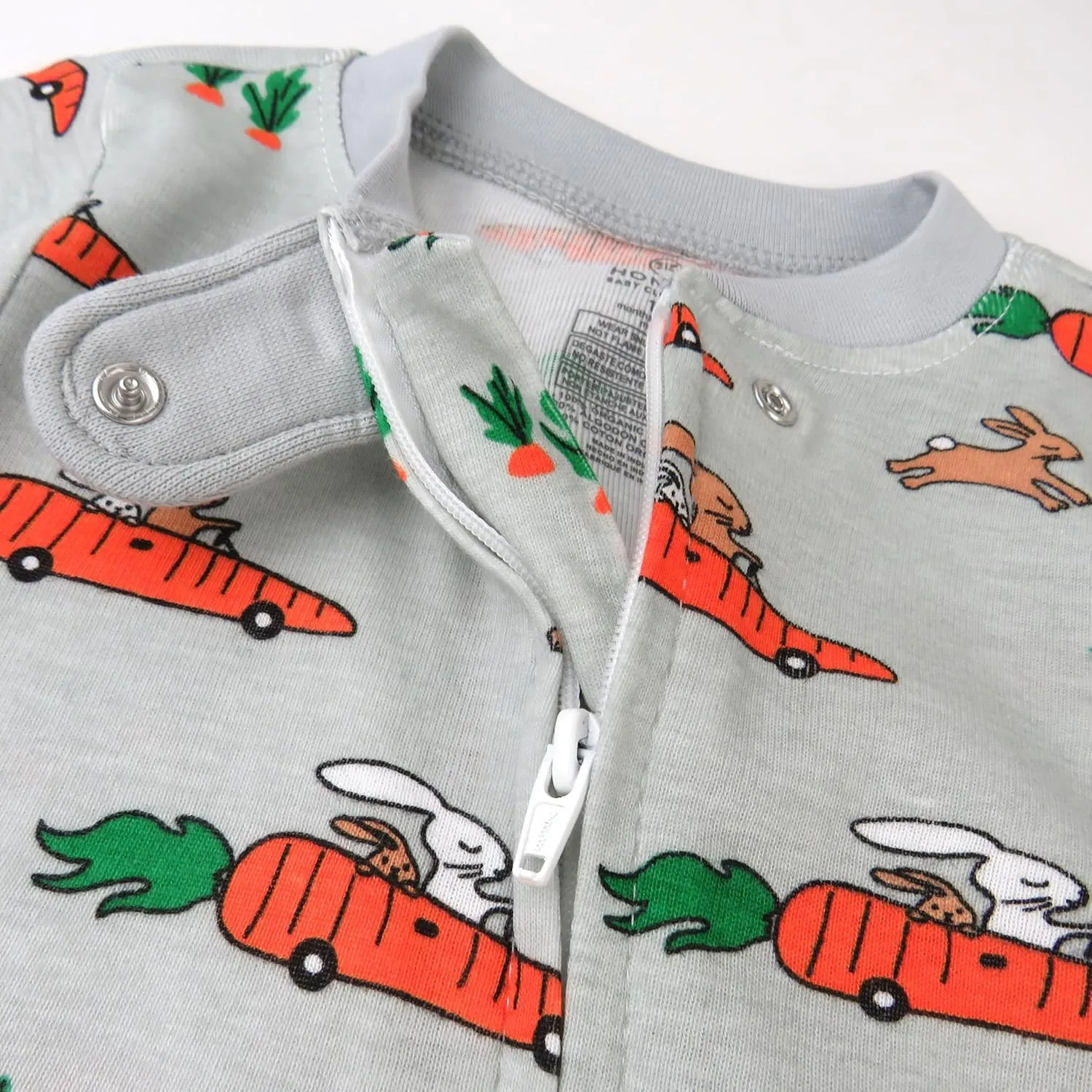 HonestBaby Baby 100% Organic Cotton Celebration Non-Slip Footed One-Piece Zip-Front Pajamas