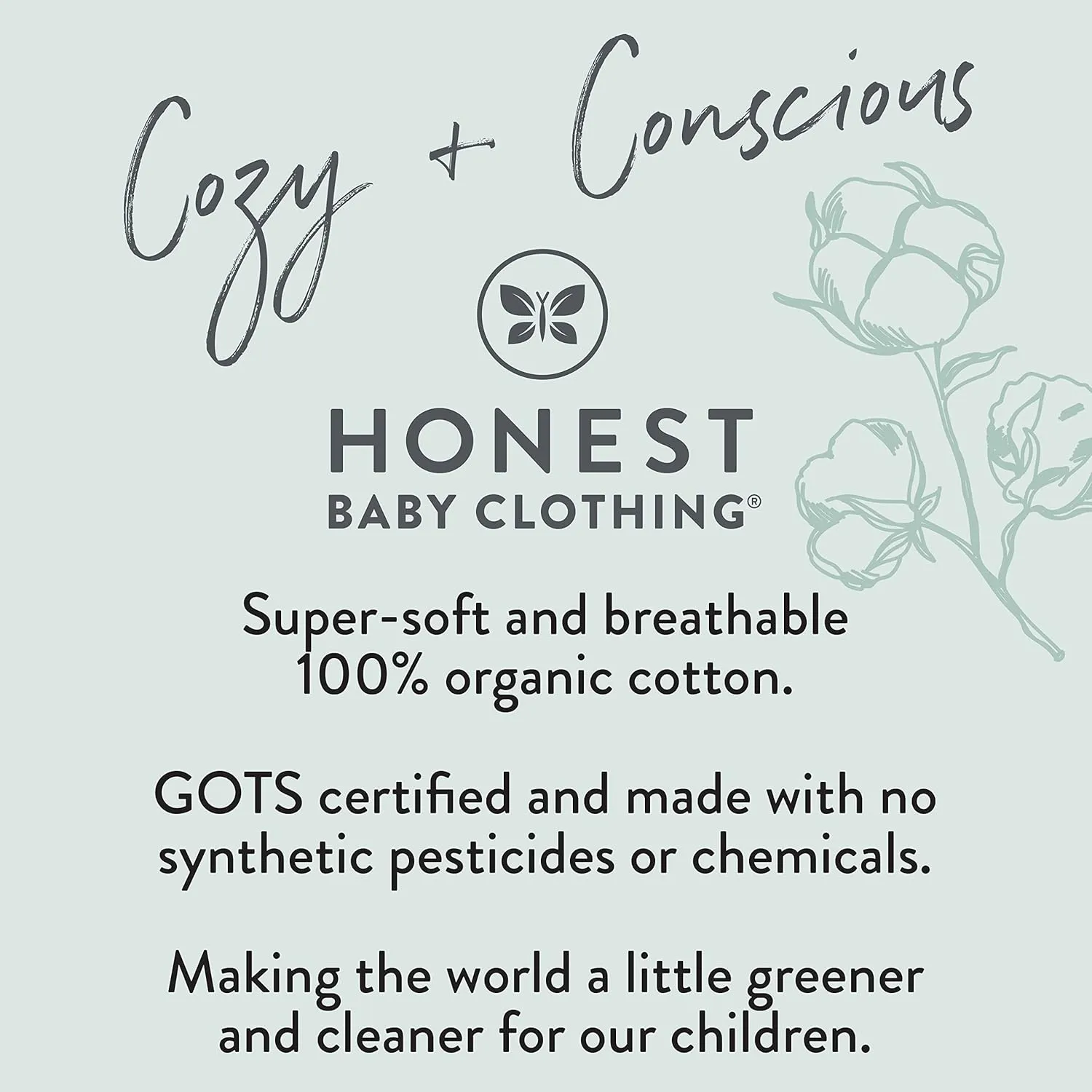 HonestBaby Baby 100% Organic Cotton Classics Non-Slip Footed One-Piece Zip-Front Pajamas