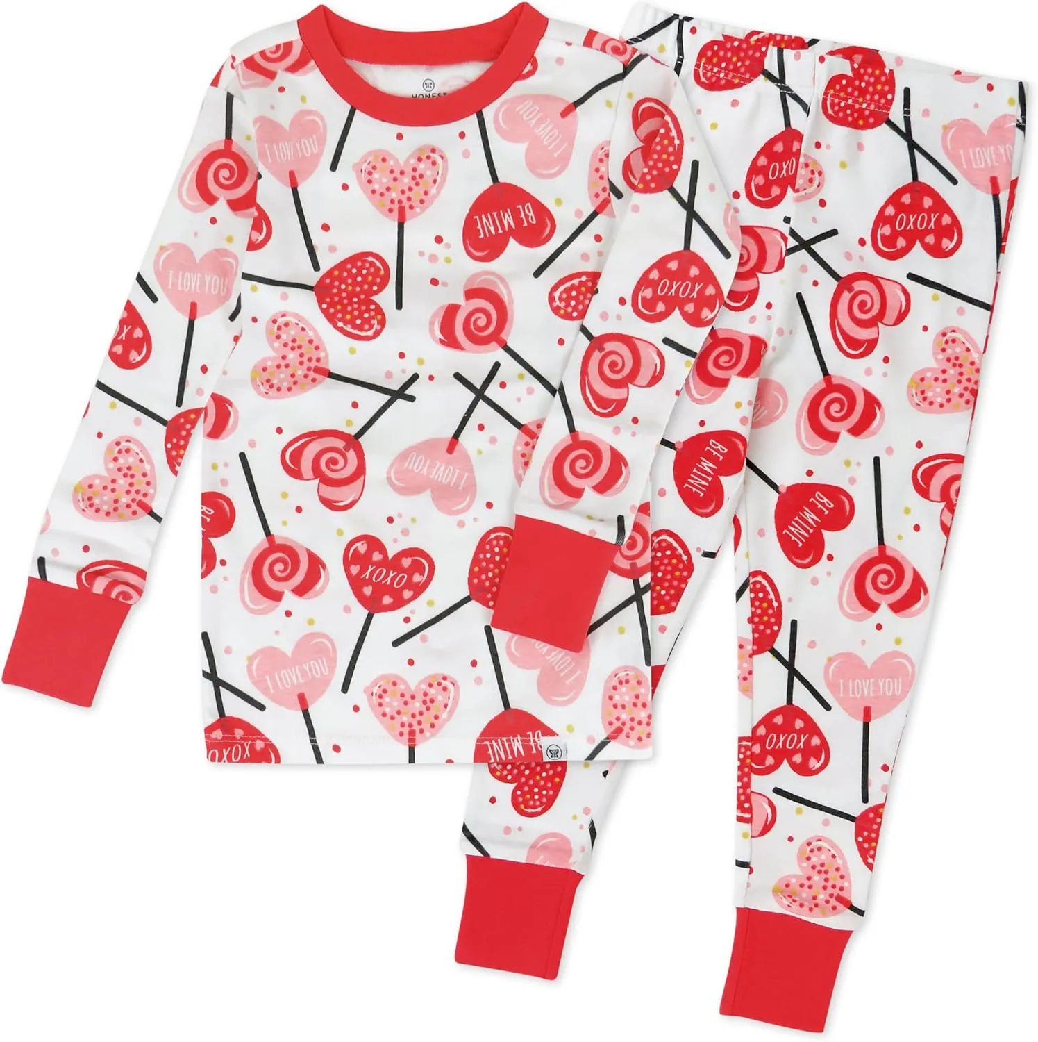HonestBaby Baby, Toddler and Kids' 100% Organic Cotton Celebration 2-Piece Pajamas