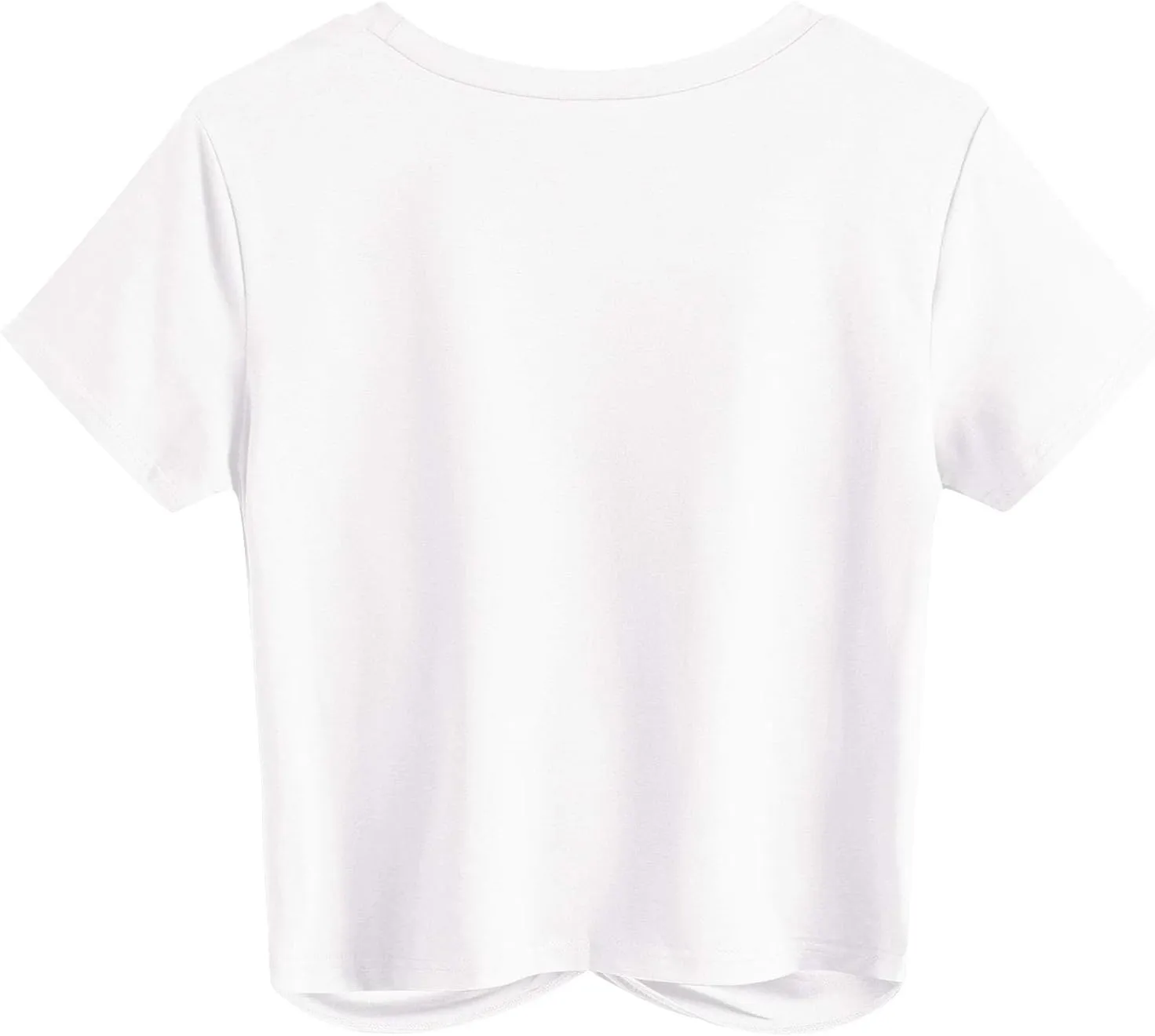JINKESI Women's Summer Causal Short Sleeve Blouse Round Neck Crop Tops Twist Front Tee T-Shirt