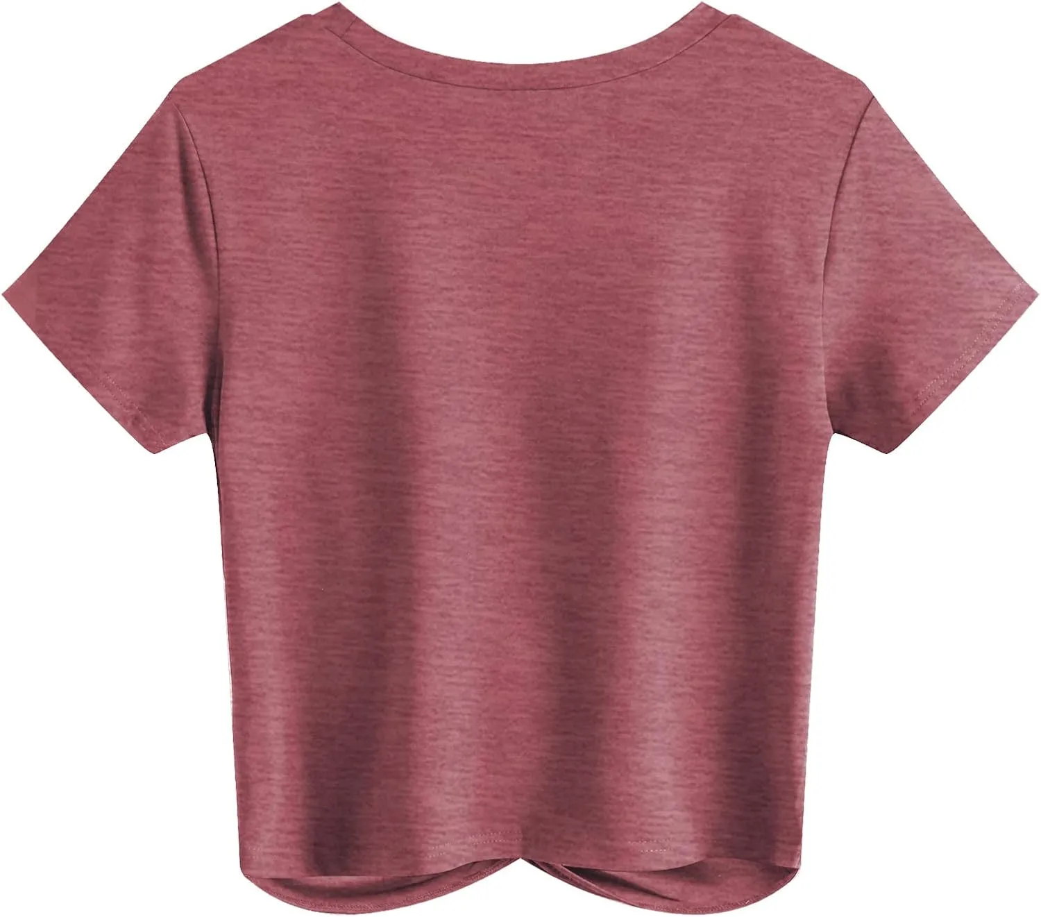 JINKESI Women's Summer Causal Short Sleeve Blouse Round Neck Crop Tops Twist Front Tee T-Shirt