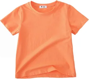 KISBINI Little Girls Boys Short Sleeve T-Shirt Cotton Solid Tees for Toddlers