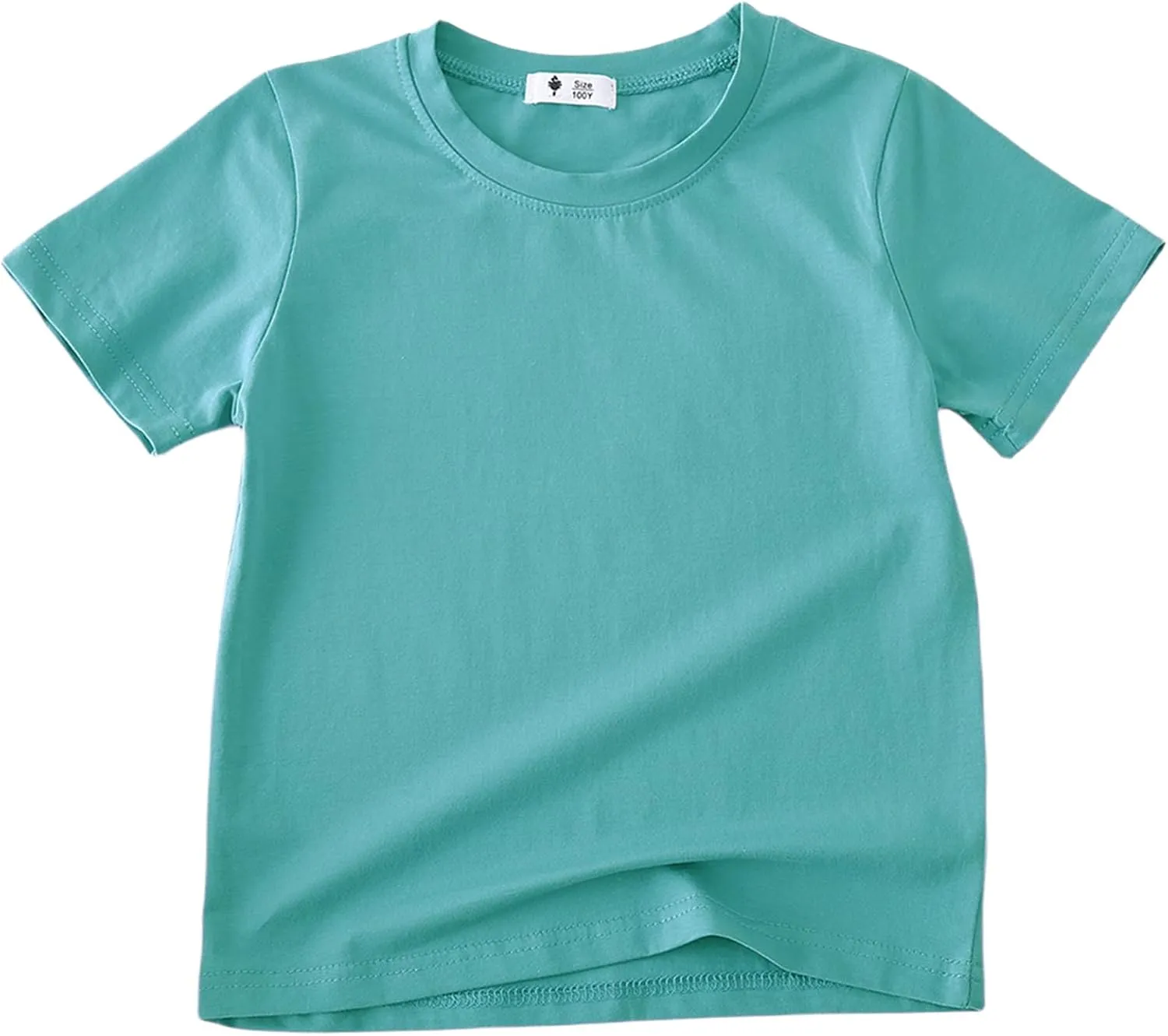 KISBINI Little Girls Boys Short Sleeve T-Shirt Cotton Solid Tees for Toddlers