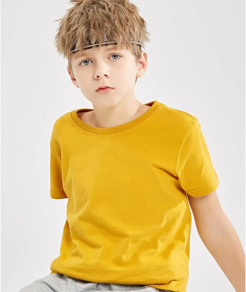KISBINI Little Girls Boys Short Sleeve T-Shirt Cotton Solid Tees for Toddlers