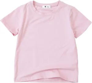 KISBINI Little Girls Boys Short Sleeve T-Shirt Cotton Solid Tees for Toddlers