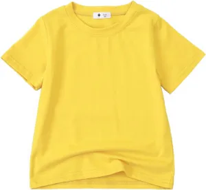 KISBINI Little Girls Boys Short Sleeve T-Shirt Cotton Solid Tees for Toddlers