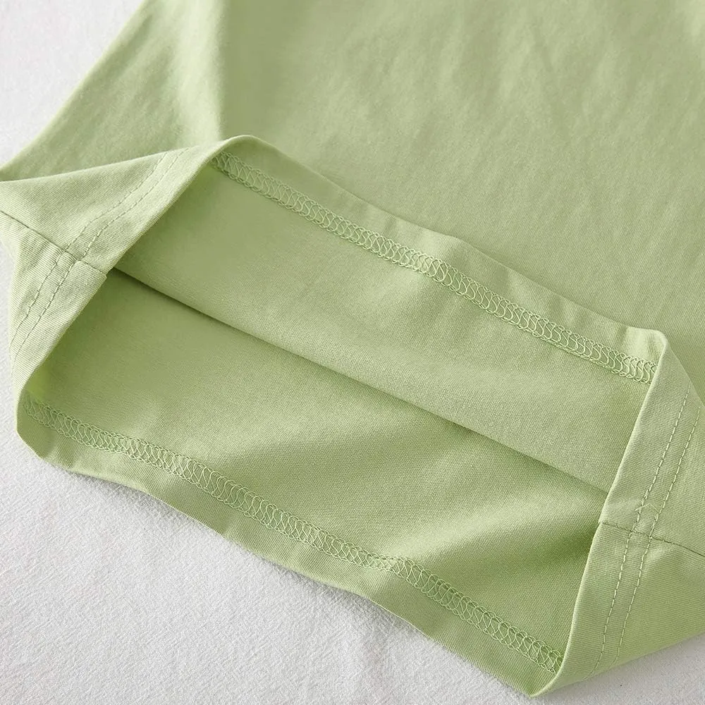 KISBINI Little Girls Boys Short Sleeve T-Shirt Cotton Solid Tees for Toddlers
