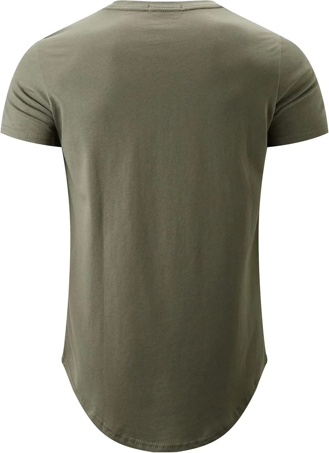 KLIEGOU Mens 100 Cotton Hipster Hip Hop Longline Crewneck T-Shirt Pre - Shrunk S-4XL