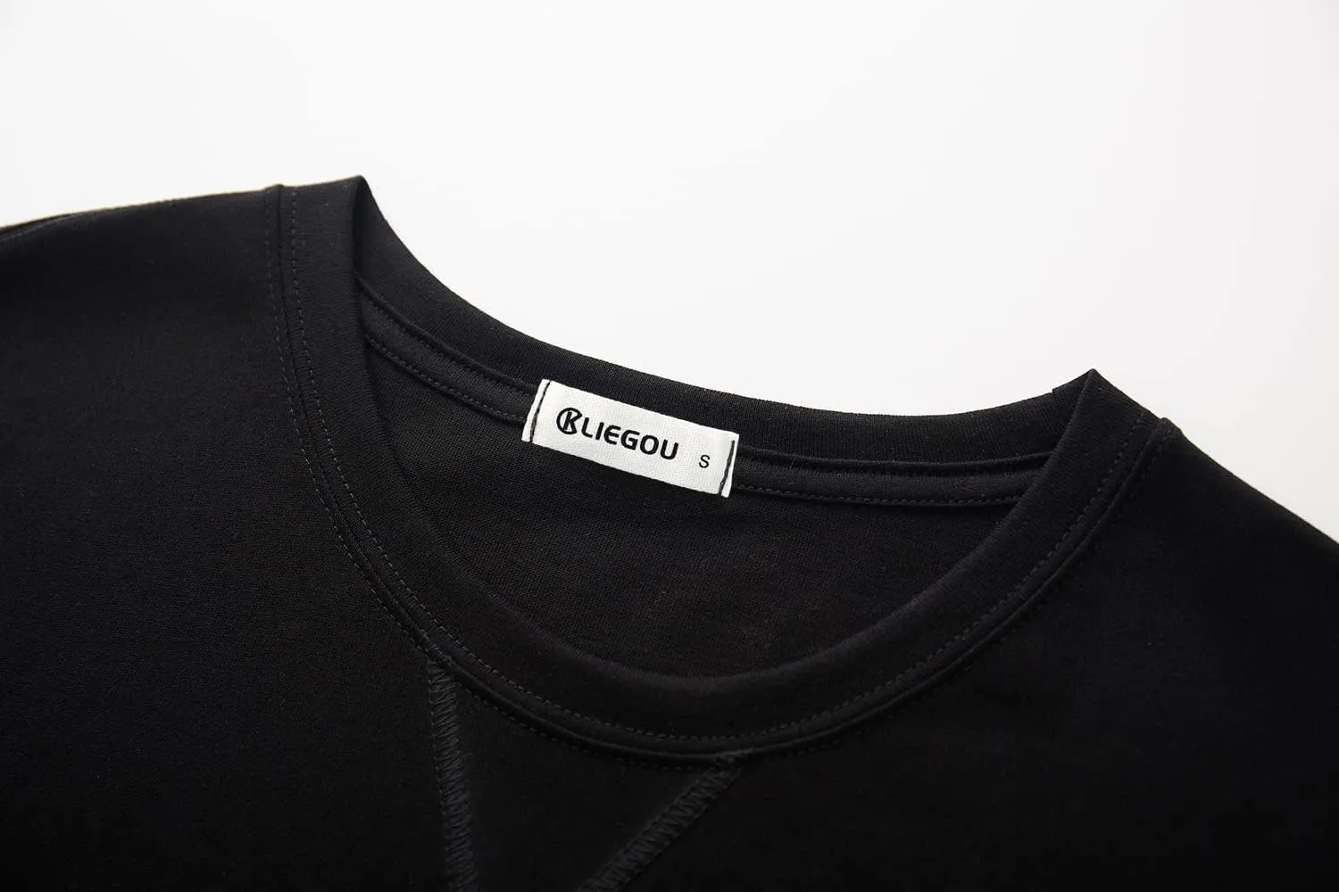 KLIEGOU Mens 100 Cotton Hipster Hip Hop Longline Crewneck T-Shirt Pre - Shrunk S-4XL