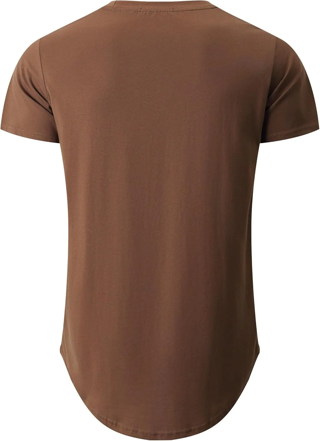 KLIEGOU Mens 100 Cotton Hipster Hip Hop Longline Crewneck T-Shirt Pre - Shrunk S-4XL