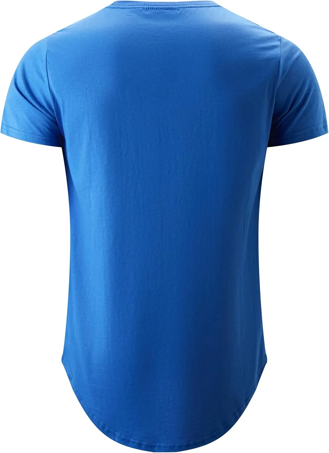 KLIEGOU Mens 100 Cotton Hipster Hip Hop Longline Crewneck T-Shirt Pre - Shrunk S-4XL