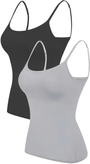 LCMTWX Built In Bra Tank Tops For Women Camisole With Frame Bra Undershirt Shelf Bra Tank Tops For Women Tank Top Women