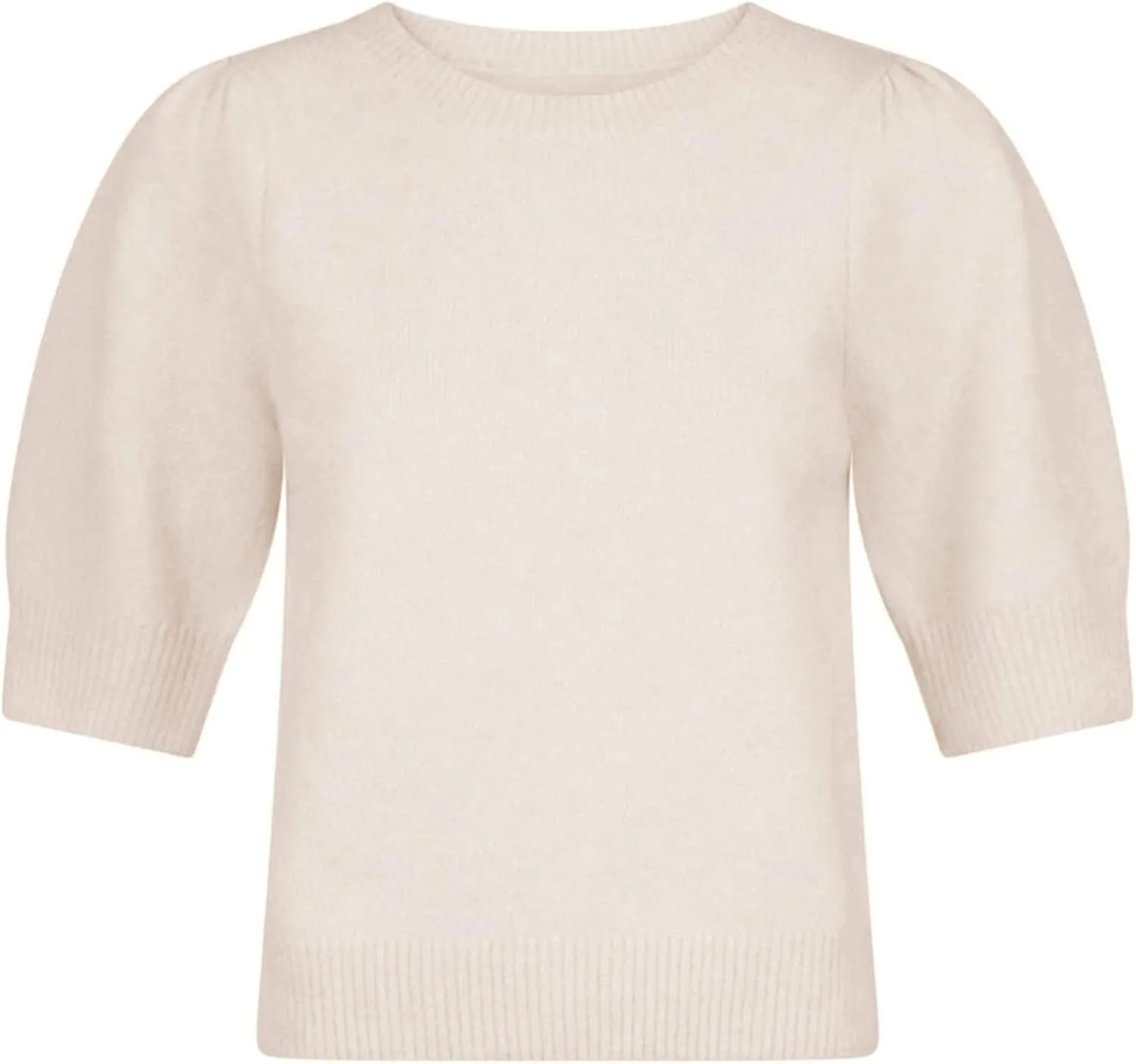 Lentta Women's Bow Knit Sweater Trendy Backless Tie Puff Short Sleeve Crewneck Knitted Pullover Tops
