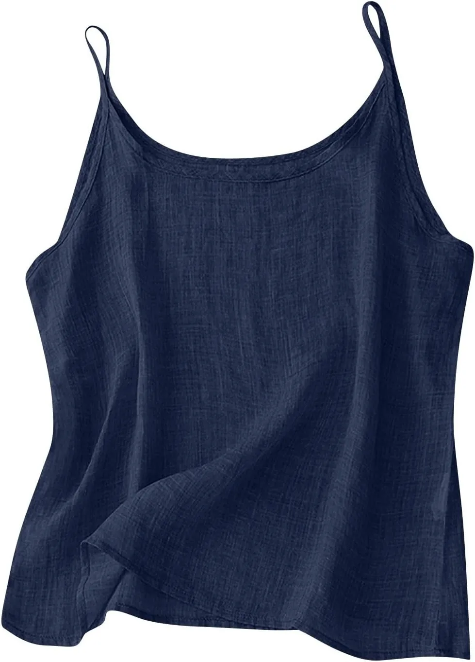 Linen Tank Top for Women Summer Spaghetti Strap Tank Tops Sleeveless Cotton Tshirt Loose Fit Camisole Tops 2025