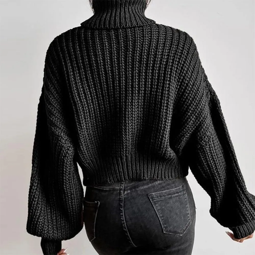 LOAIHA Women Turtleneck Long Sleeve Sweater Tops Knitted Casual Jumper Soft Comfy Oversize Pullovers
