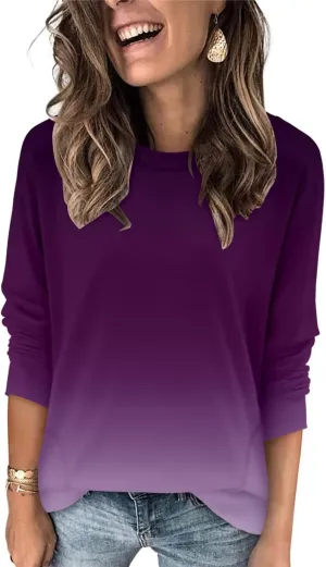 Magritta Womens Tunic Tops Casual Long Sleeve Round Neck Stretchy Loose Fit Sweatshirt Pullover Shirts with Pockets