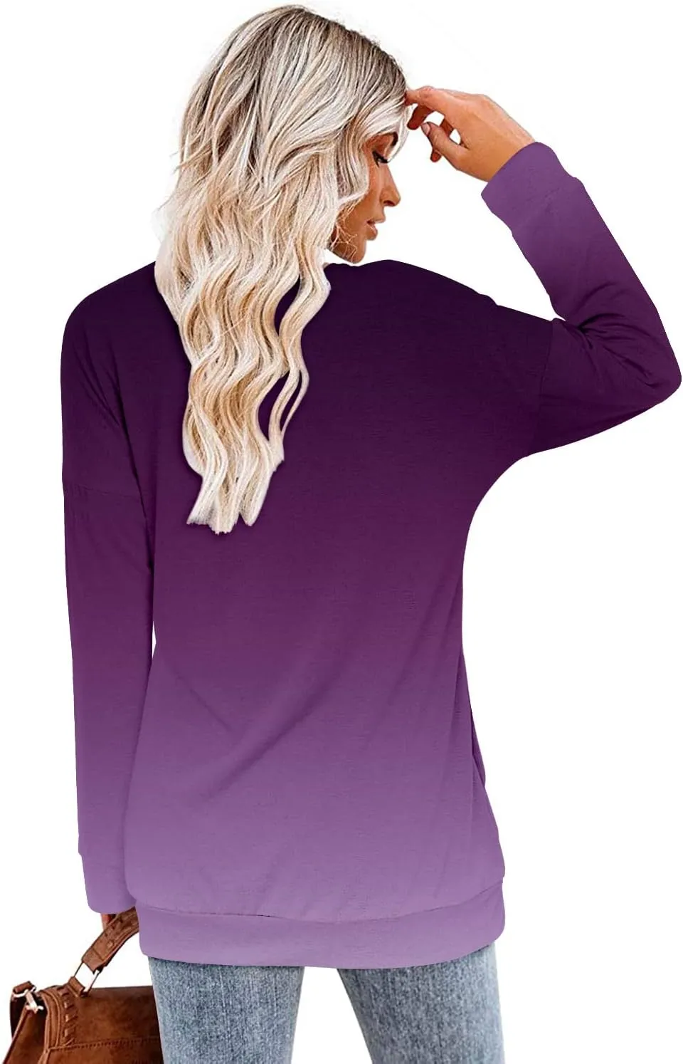 Magritta Womens Tunic Tops Casual Long Sleeve Round Neck Stretchy Loose Fit Sweatshirt Pullover Shirts with Pockets