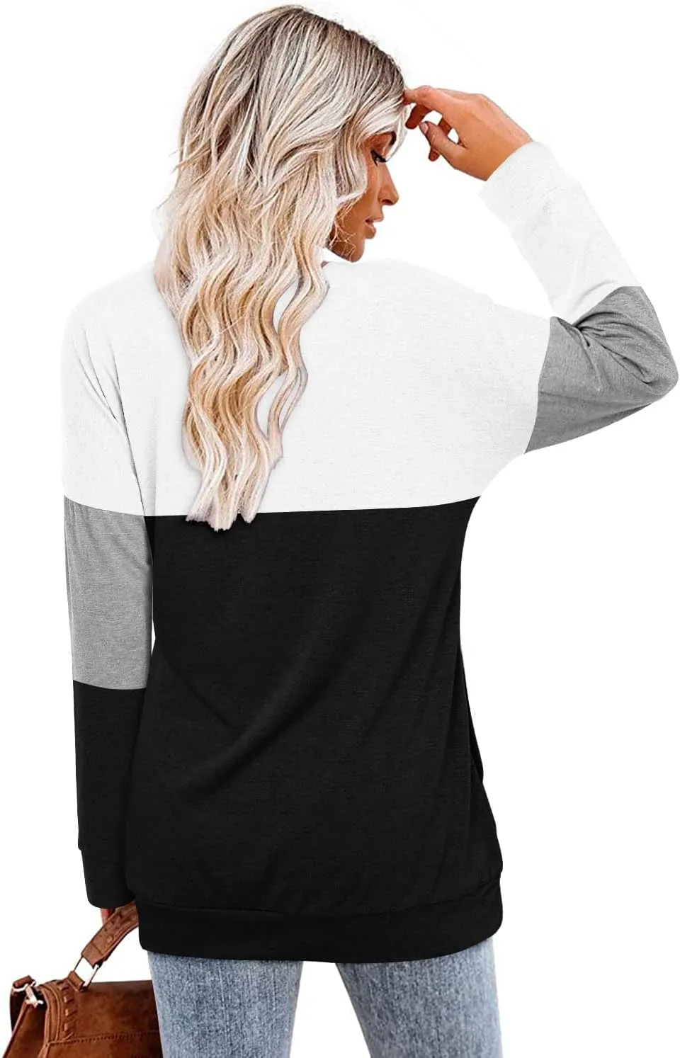 Magritta Womens Tunic Tops Casual Long Sleeve Round Neck Stretchy Loose Fit Sweatshirt Pullover Shirts with Pockets