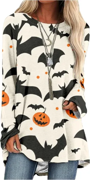 MARSVOVO Womens Long Sleeve Crew Neck Shirts Trendy Graphic Basic Tee Plus Size Causal Fall Tops Outfits Clothes 2024