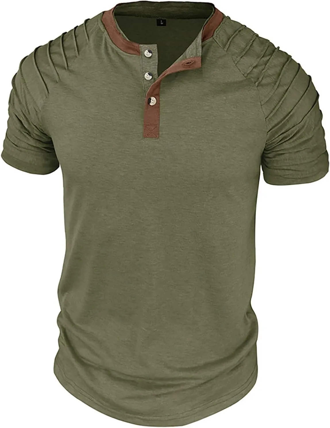 Men's Casual Henley T-Shirt Cotton Short Sleeve Shirt Soft Comfy Lightweight Breathable Summer Tops Everyday Wear