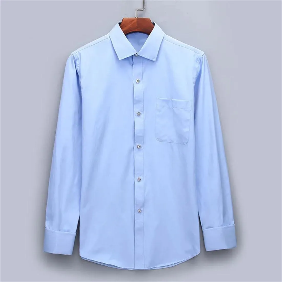 Men's French Dress Shirt Long Sleeve Business Buttons Tops Male Turn-Down Collar Shirts